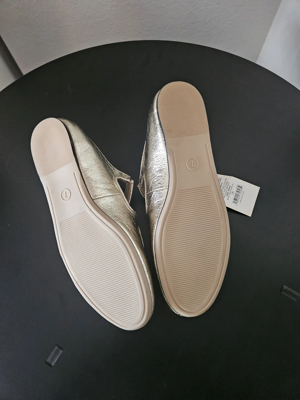 ✨ NWT A New Day Tasmin Metallic Gold Crisscross Mary Jane Flats ✨ Womans Size 7 - Picture 16 of 16